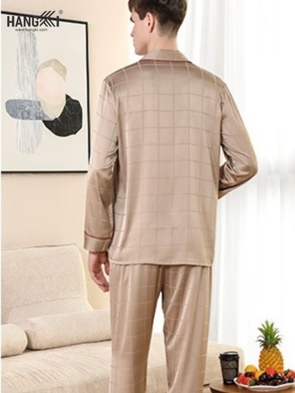 TD32 - Đồ Ngủ Pijama Nam Tay Dài Quần Dài Lụa