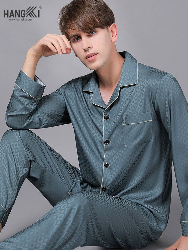 TD33 - Đồ Ngủ Pijama Nam Tay Dài Quần Dài Lụa