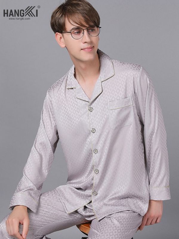 TD33 - Đồ Ngủ Pijama Nam Tay Dài Quần Dài Lụa