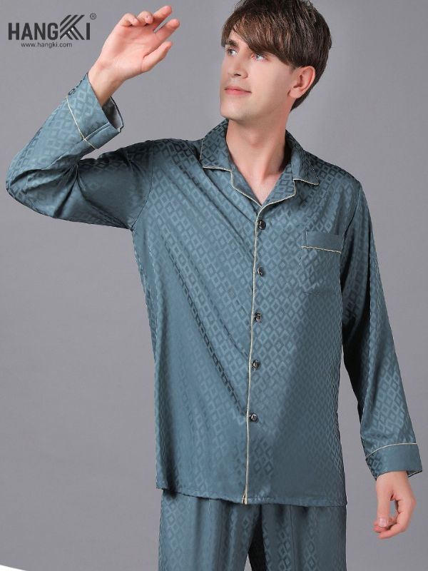 TD33 - Đồ Ngủ Pijama Nam Tay Dài Quần Dài Lụa