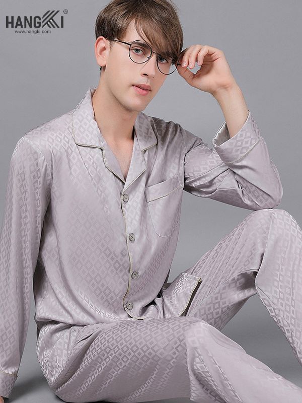 TD33 - Đồ Ngủ Pijama Nam Tay Dài Quần Dài Lụa