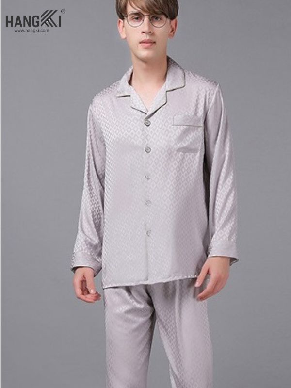 TD33 - Đồ Ngủ Pijama Nam Tay Dài Quần Dài Lụa