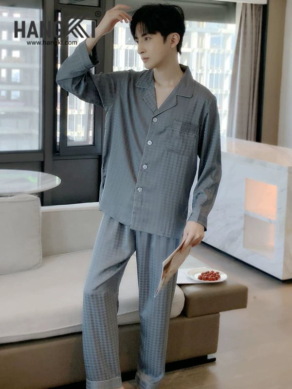 TD34 - Đồ Ngủ Pijama Nam Tay Dài Quần Dài Lụa