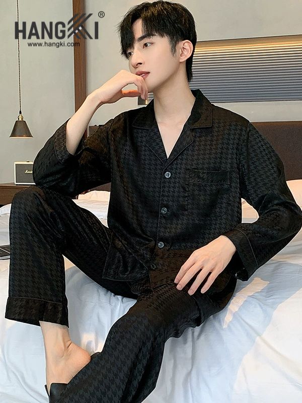 TD34 - Đồ Ngủ Pijama Nam Tay Dài Quần Dài Lụa