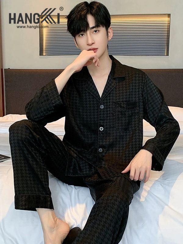 TD34 - Đồ Ngủ Pijama Nam Tay Dài Quần Dài Lụa