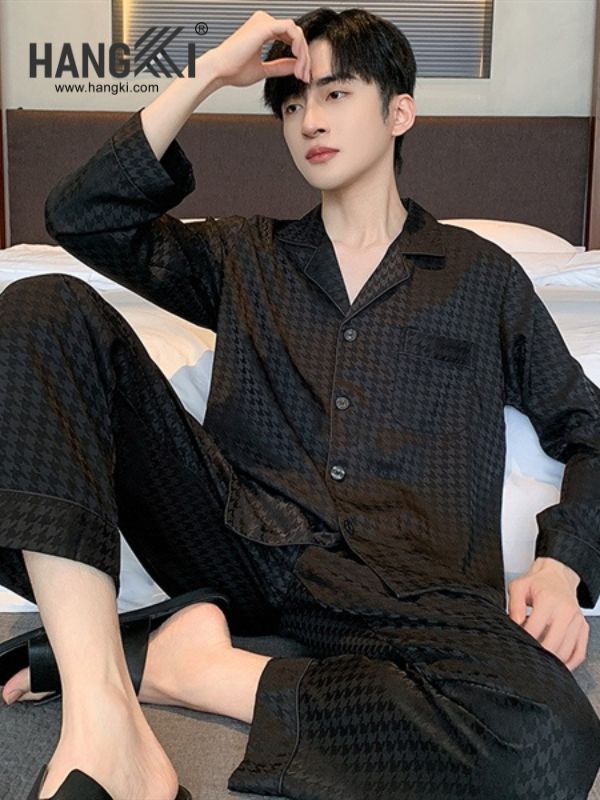 TD34 - Đồ Ngủ Pijama Nam Tay Dài Quần Dài Lụa