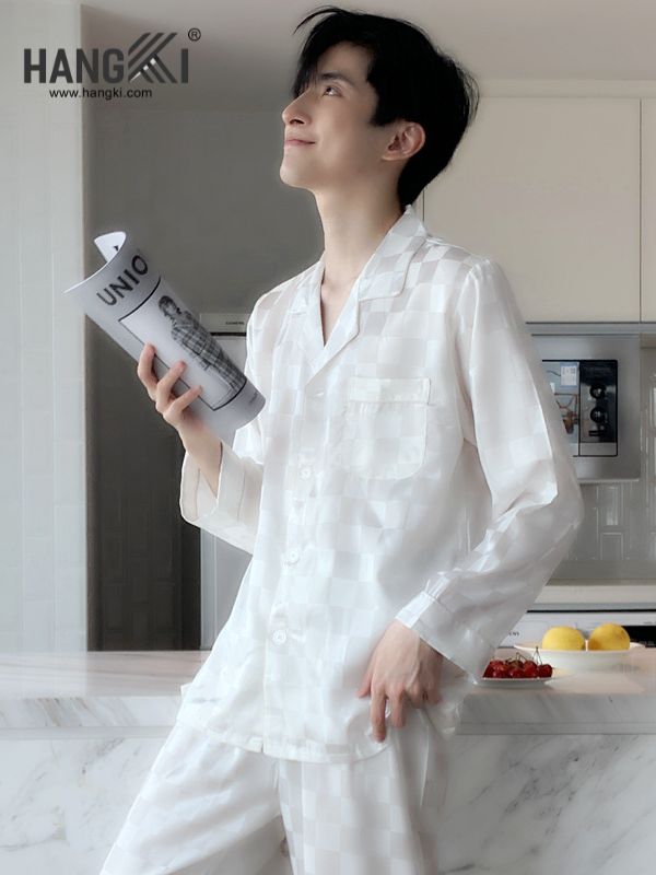 TD35 - Đồ Ngủ Pijama Nam Tay Dài Quần Dài Lụa
