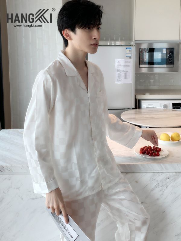 TD35 - Đồ Ngủ Pijama Nam Tay Dài Quần Dài Lụa