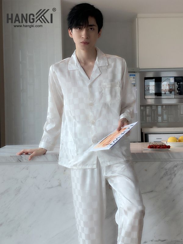 TD35 - Đồ Ngủ Pijama Nam Tay Dài Quần Dài Lụa