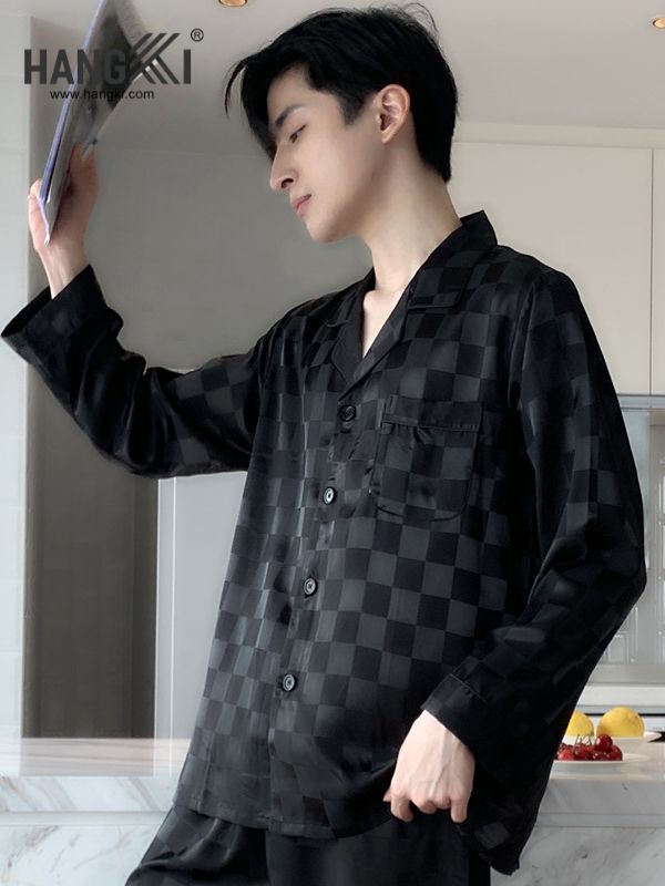 TD35 - Đồ Ngủ Pijama Nam Tay Dài Quần Dài Lụa