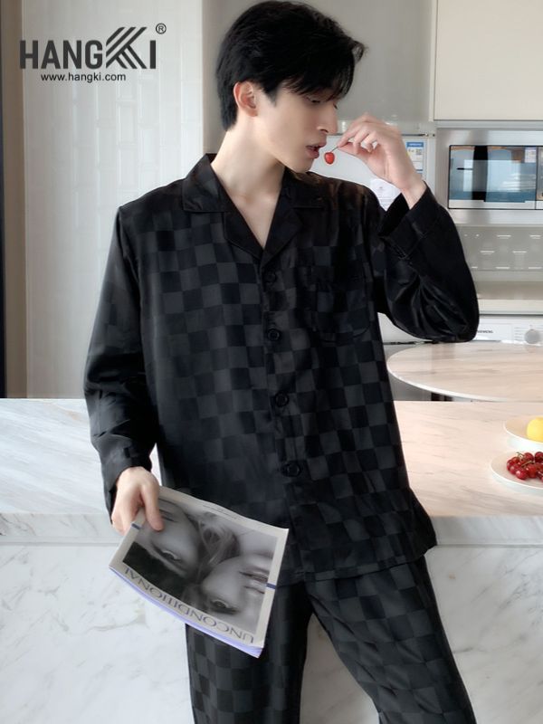 TD35 - Đồ Ngủ Pijama Nam Tay Dài Quần Dài Lụa