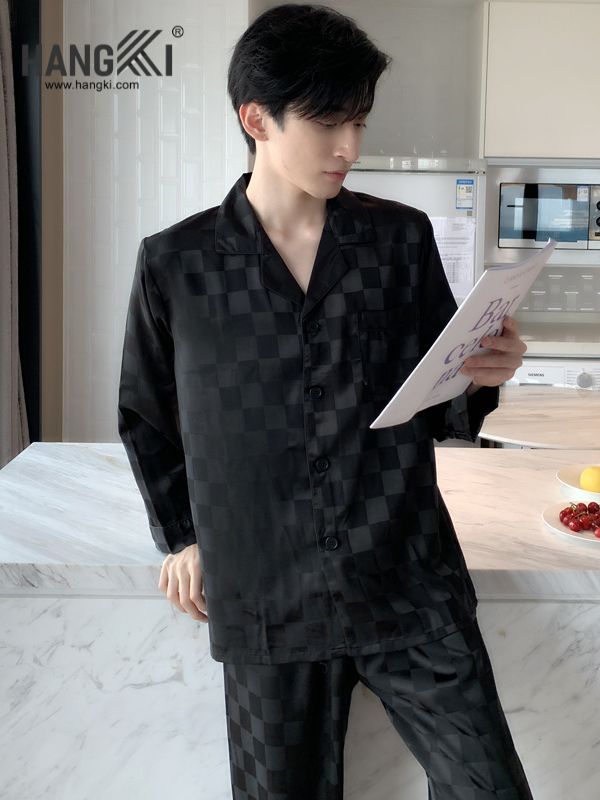 TD35 - Đồ Ngủ Pijama Nam Tay Dài Quần Dài Lụa