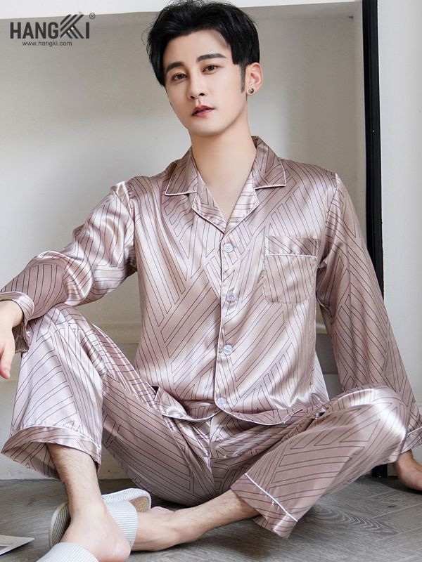 TD36 - Đồ Ngủ Pijama Nam Tay Dài Quần Dài Lụa