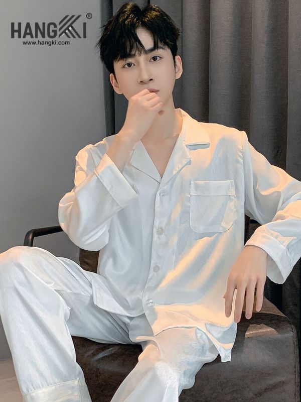 TD37 - Đồ Ngủ Pijama Nam Tay Dài Quần Dài Lụa