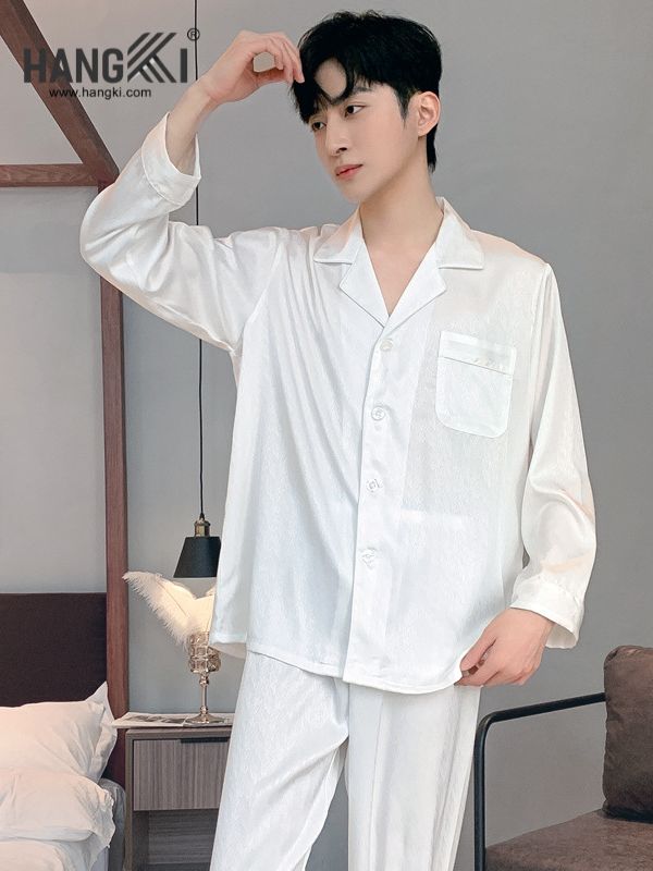 TD37 - Đồ Ngủ Pijama Nam Tay Dài Quần Dài Lụa