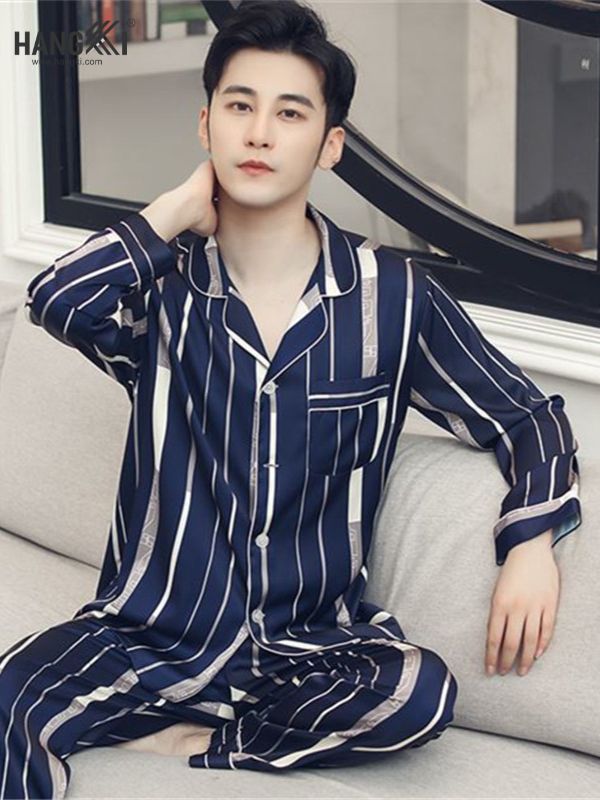 TD38 - Đồ Ngủ Pijama Nam Tay Dài Quần Dài Lụa
