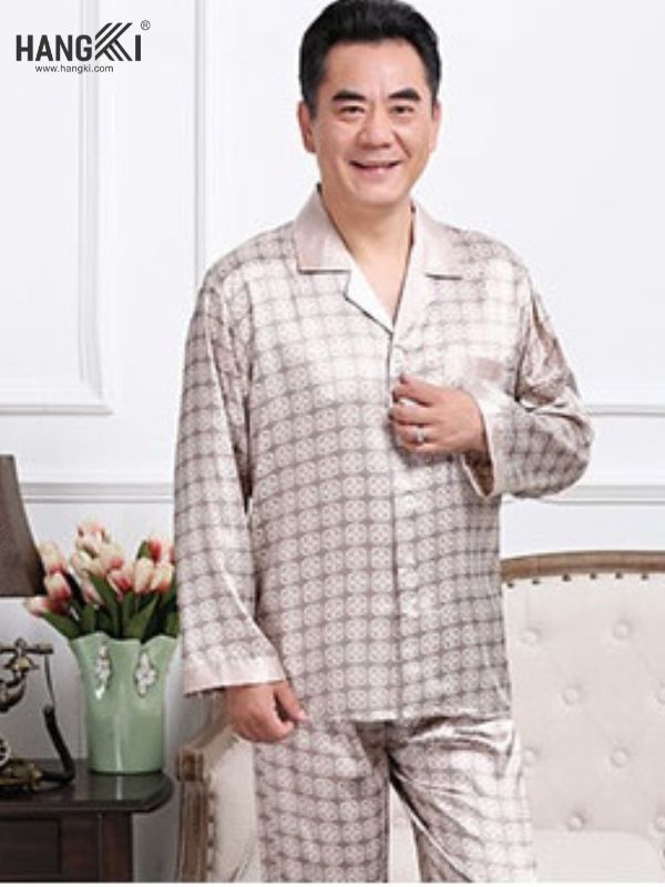 TD40 - Đồ Ngủ Pijama Nam Tay Dài Quần Dài Lụa