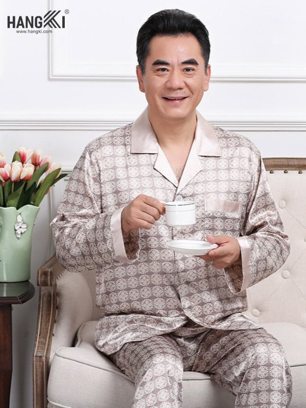 TD40 - Đồ Ngủ Pijama Nam Tay Dài Quần Dài Lụa