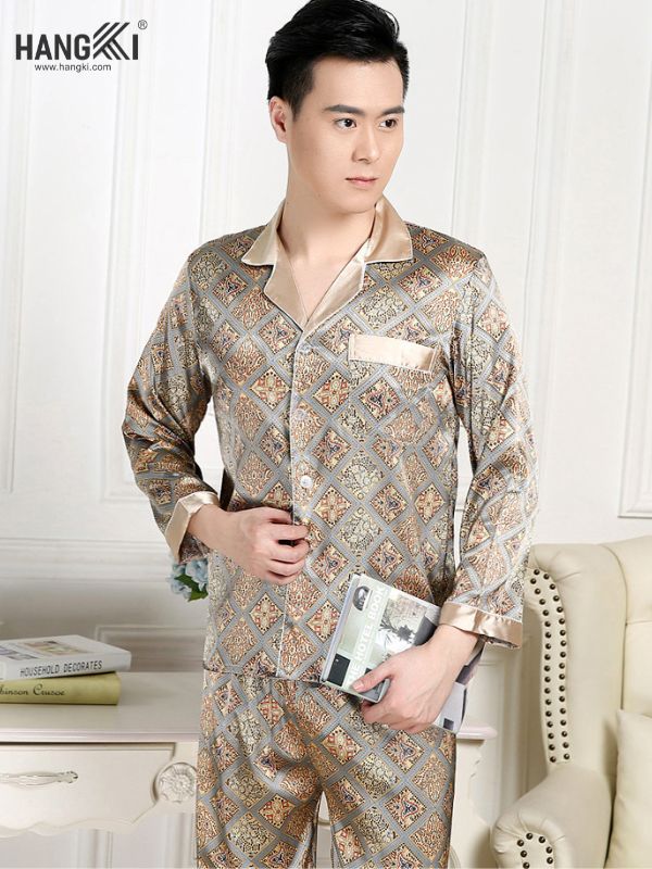 TD41 - Đồ Ngủ Pijama Nam Tay Dài Quần Dài Lụa