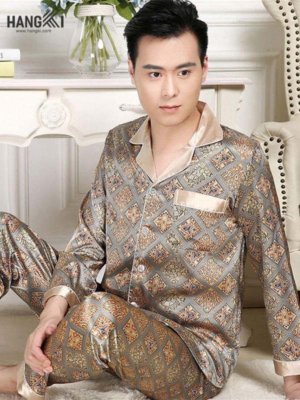 TD41 - Đồ Ngủ Pijama Nam Tay Dài Quần Dài Lụa