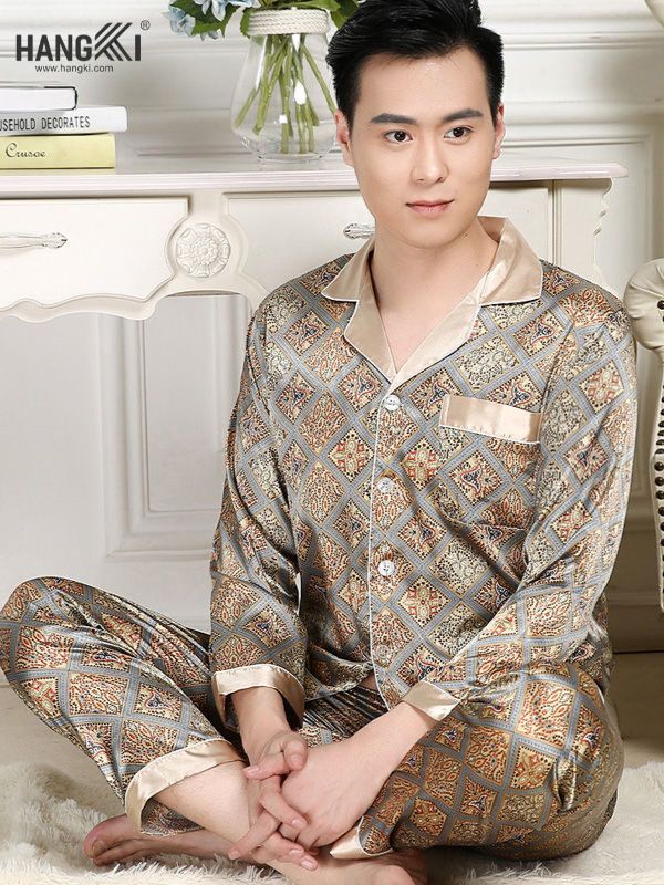 TD41 - Đồ Ngủ Pijama Nam Tay Dài Quần Dài Lụa