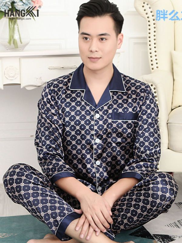 TD42 - Đồ Ngủ Pijama Nam Tay Dài Quần Dài Lụa