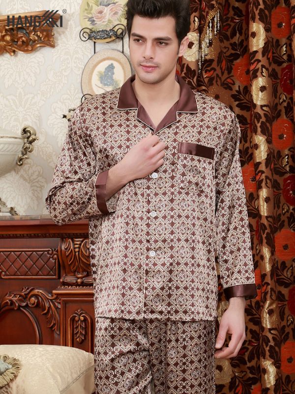 TD44 - Đồ Ngủ Pijama Nam Tay Dài Quần Dài Lụa