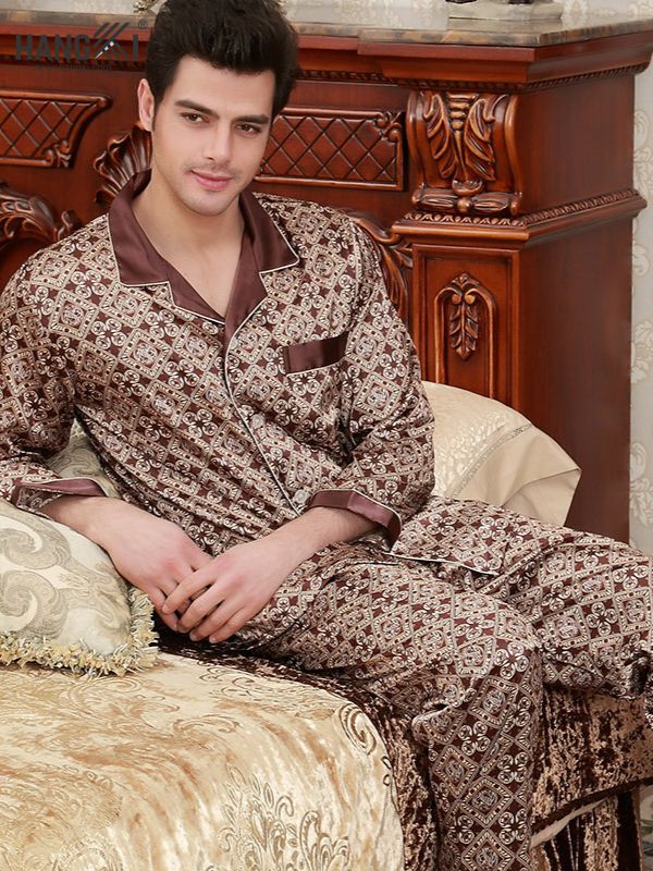 TD44 - Đồ Ngủ Pijama Nam Tay Dài Quần Dài Lụa