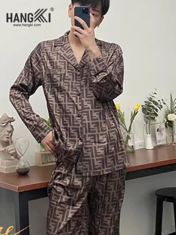 TD78 - Đồ Ngủ Pijama Nam Tay Dài Quần Dài Lụa
