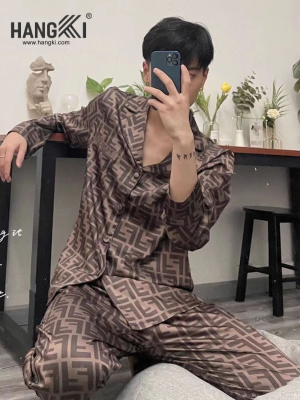 TD78 - Đồ Ngủ Pijama Nam Tay Dài Quần Dài Lụa