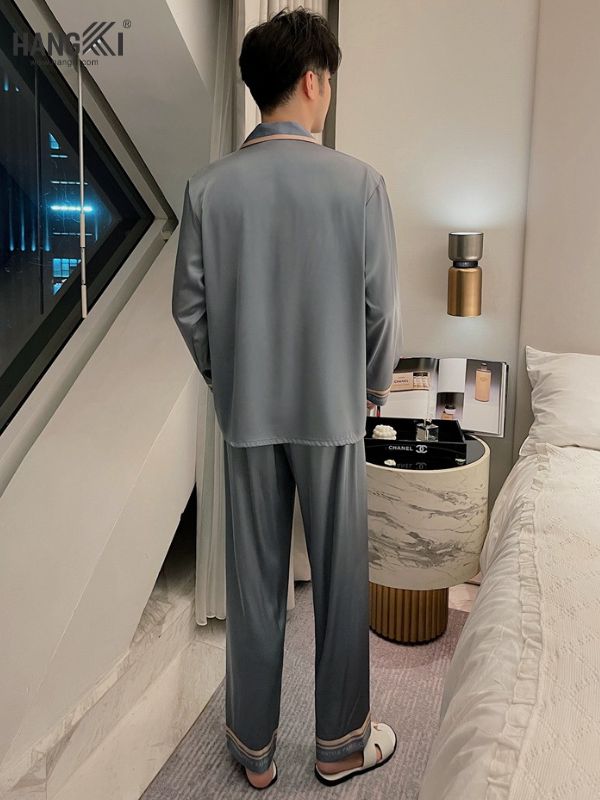 TD79 - Đồ Ngủ Pijama Nam Tay Dài Quần Dài Lụa