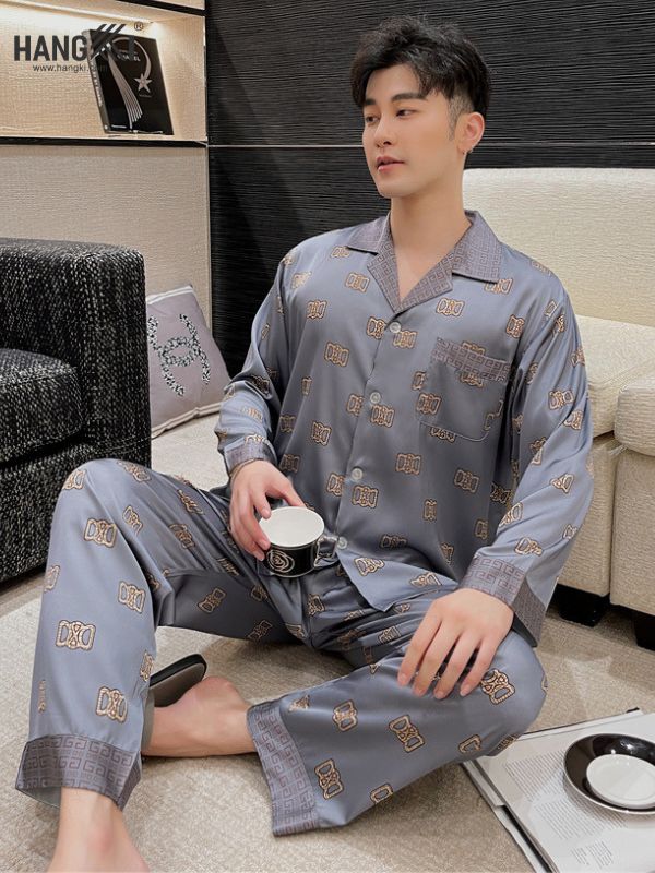 TD80 - Đồ Ngủ Pijama Nam Tay Dài Quần Dài Lụa