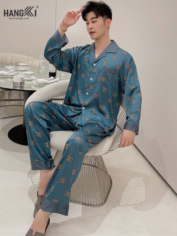 TD80 - Đồ Ngủ Pijama Nam Tay Dài Quần Dài Lụa