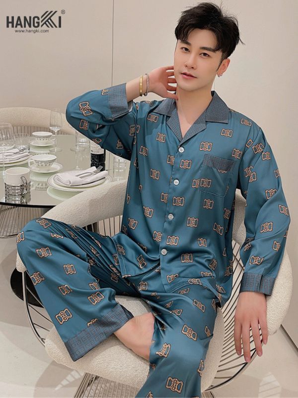 TD80 - Đồ Ngủ Pijama Nam Tay Dài Quần Dài Lụa