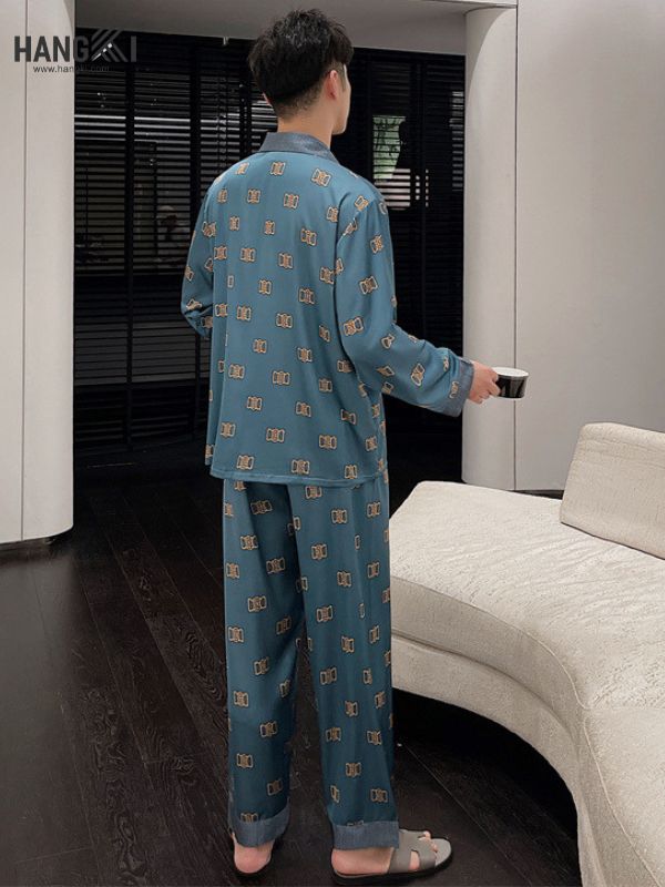 TD80 - Đồ Ngủ Pijama Nam Tay Dài Quần Dài Lụa
