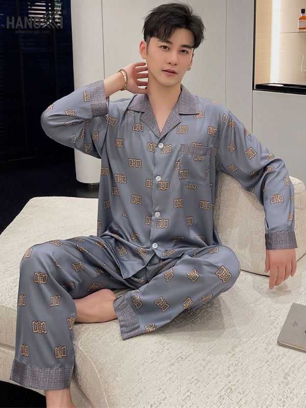 TD80 - Đồ Ngủ Pijama Nam Tay Dài Quần Dài Lụa