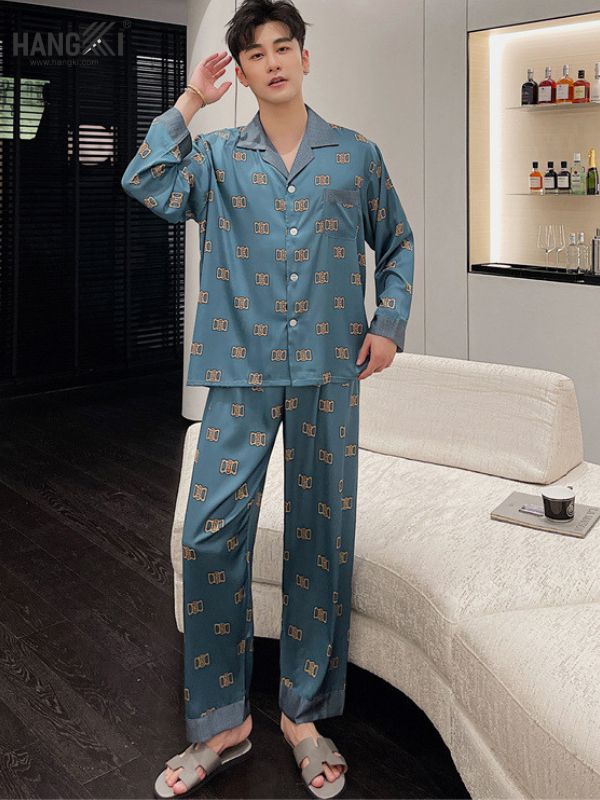 TD80 - Đồ Ngủ Pijama Nam Tay Dài Quần Dài Lụa