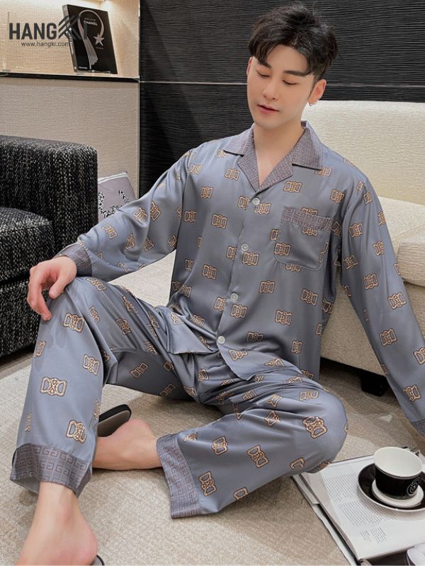 TD80 - Đồ Ngủ Pijama Nam Tay Dài Quần Dài Lụa