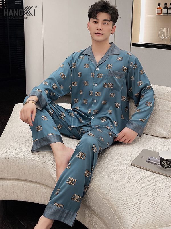 TD80 - Đồ Ngủ Pijama Nam Tay Dài Quần Dài Lụa
