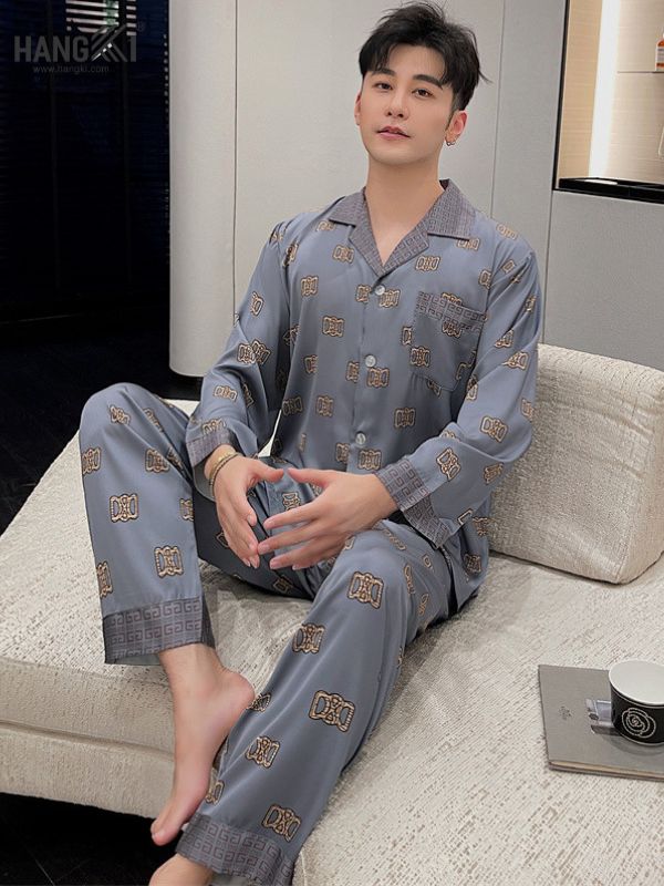 TD80 - Đồ Ngủ Pijama Nam Tay Dài Quần Dài Lụa