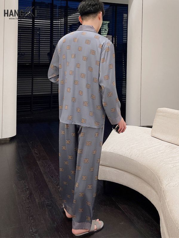 TD80 - Đồ Ngủ Pijama Nam Tay Dài Quần Dài Lụa