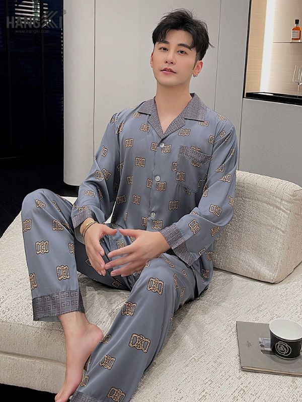 TD80 - Đồ Ngủ Pijama Nam Tay Dài Quần Dài Lụa