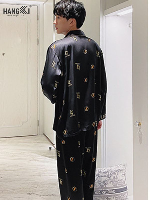 TD82 - Đồ Ngủ Pijama Nam Tay Dài Quần Dài Lụa