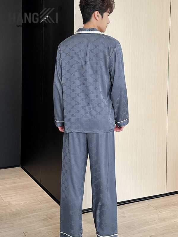 TD85 - Đồ Ngủ Pijama Nam Tay Dài Quần Dài Lụa