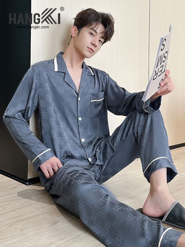TD85 - Đồ Ngủ Pijama Nam Tay Dài Quần Dài Lụa