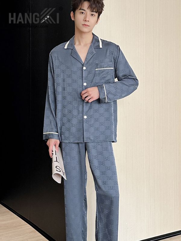 TD85 - Đồ Ngủ Pijama Nam Tay Dài Quần Dài Lụa