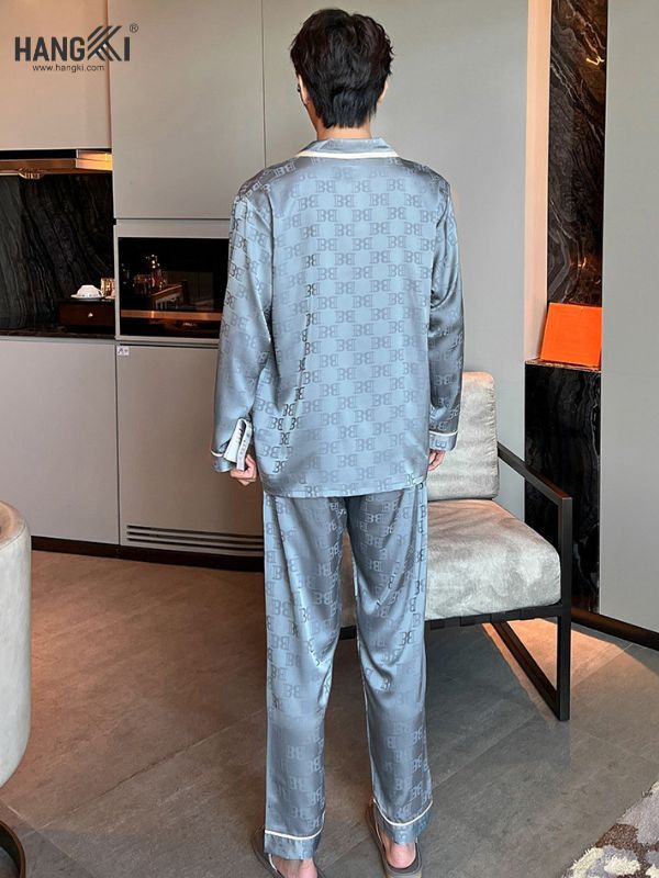 TD85 - Đồ Ngủ Pijama Nam Tay Dài Quần Dài Lụa