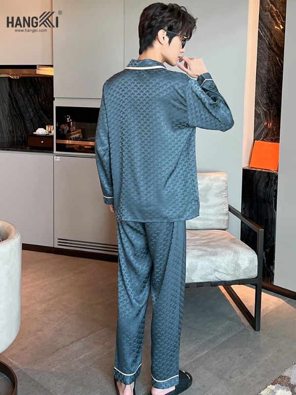 TD86 - Đồ Ngủ Pijama Nam Tay Dài Quần Dài Lụa