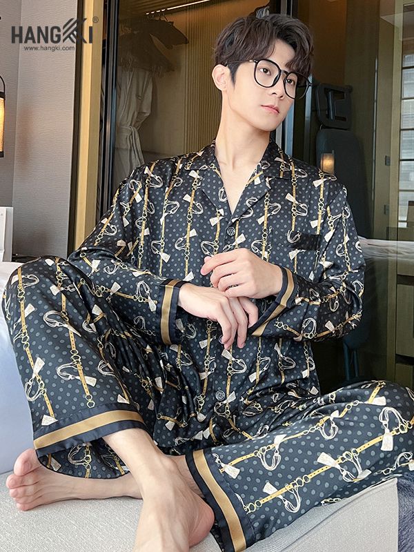 TD88 - Đồ Ngủ Pijama Nam Tay Dài Quần Dài Lụa