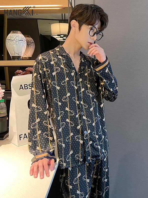 TD88 - Đồ Ngủ Pijama Nam Tay Dài Quần Dài Lụa
